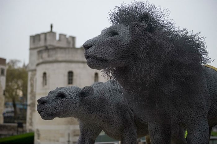 Famosa escultura de Leones, en la Torre de Londres