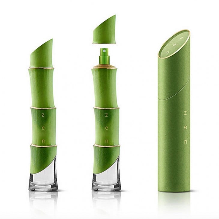 botella de perfume en forma de bambu