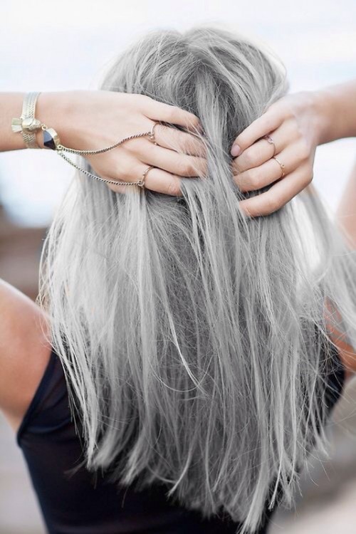 gray color hair cabello en color gris decoloración alta