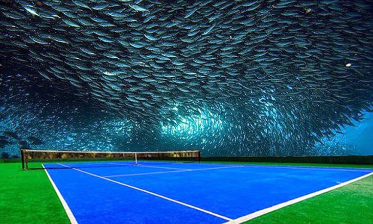 Cancha de tenis debajo del agua en Dubai 