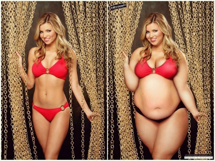 Amber Lancaster antes y después con sobrepeso por David Lopera 