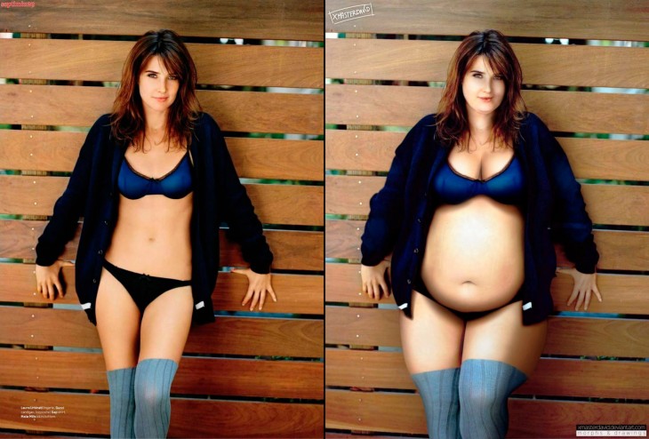 Antes y después de Cobie Smulders con sobrepeso por David Lopera 