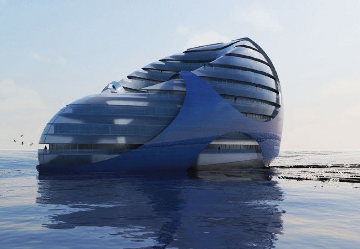 Edificios flotantes en el mar abierto (Supersonicos predijeron el futuro)