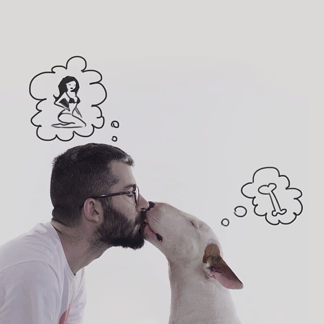 Rafael Mantesso crea ilustraciones alrededor de su perro