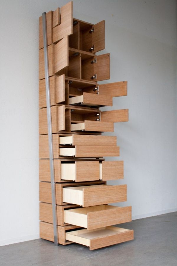 20 diseños bizarros geniales para ahorrar espacio en casa Escalera diseño Mueble
