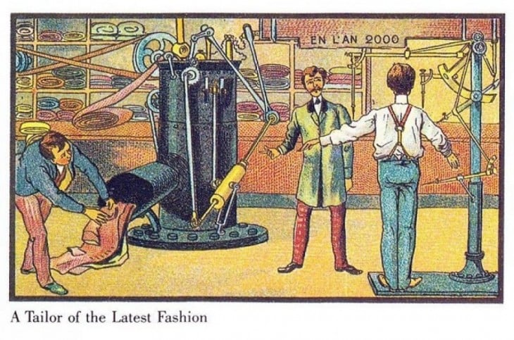 ilustración de Francia en el 2000 donde se muestra una sastrería