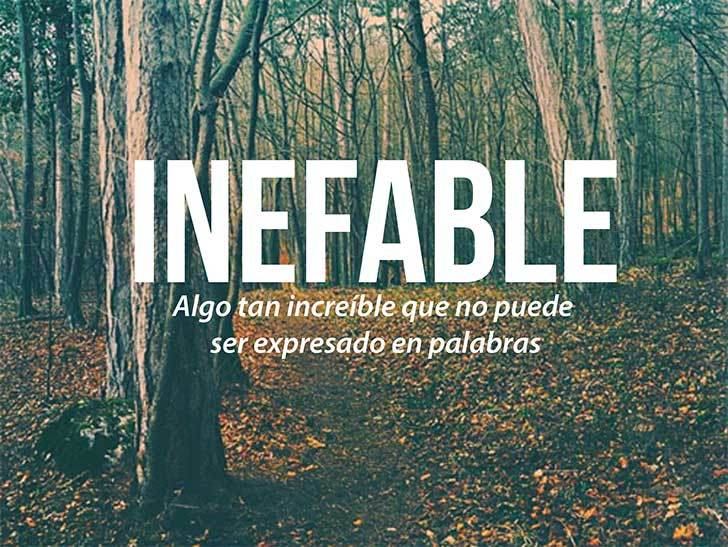 paisaje de un bosque con la definición de inefable