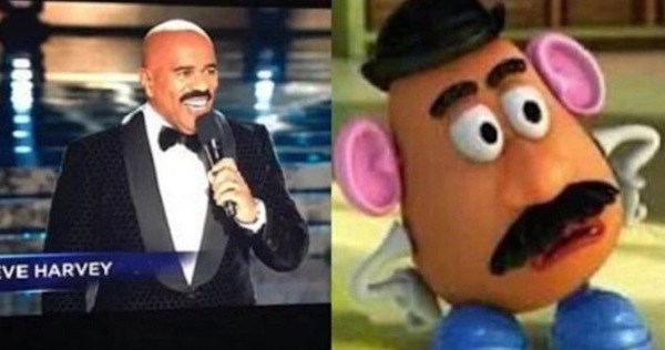 meme de Steve Harvey con el Señor Cara de Papa 