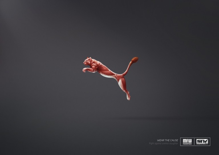 Publicidad de la marca puma sin piel