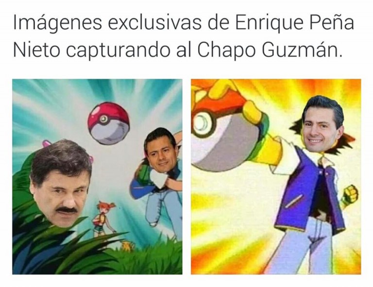 Meme de la recaptura de el chapo con personajes de pokemón