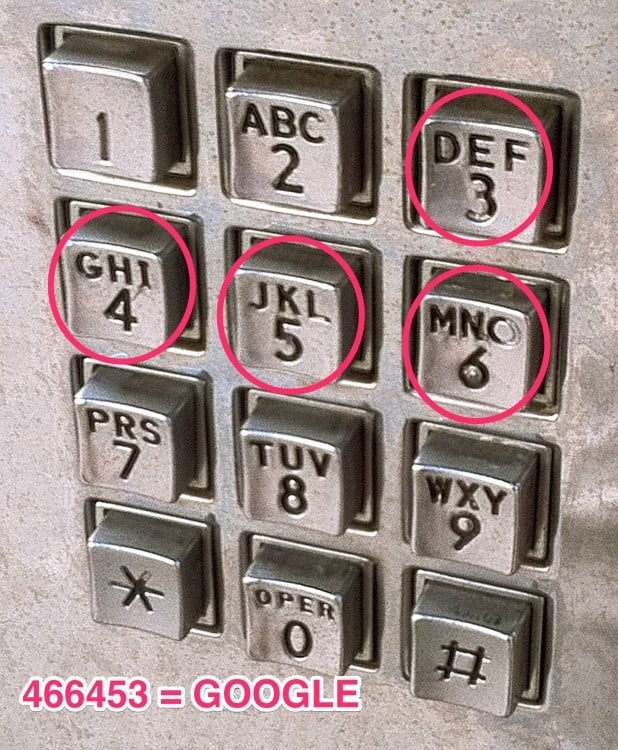 teclas de un teléfono público