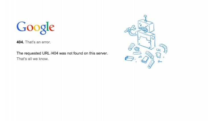 captura de fallas en el servicio de Google