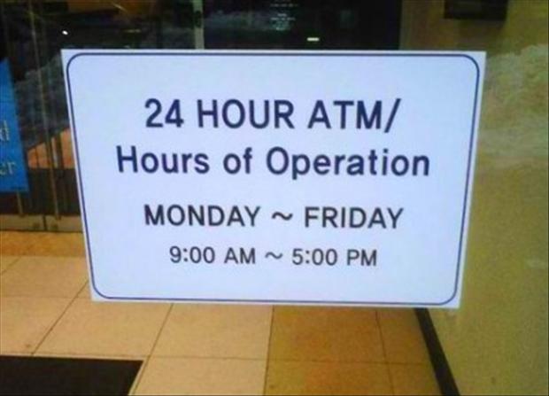 cajero las 24 horas, de lunes a viernes