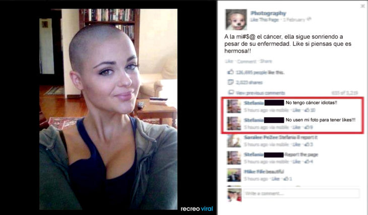 Suben foto de mujer diciendo que tiene cáncer, ella les dice que no tiene cáncer