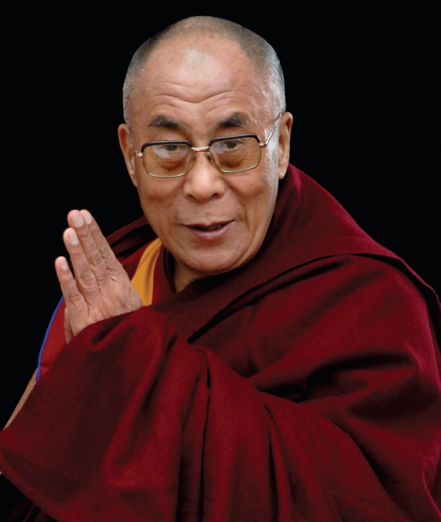 DALAI LAMA CON UN SALUDO HONORABLE