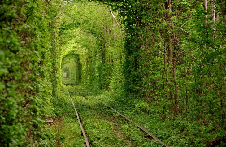 Túnel del amor en Klevan, Ucrania