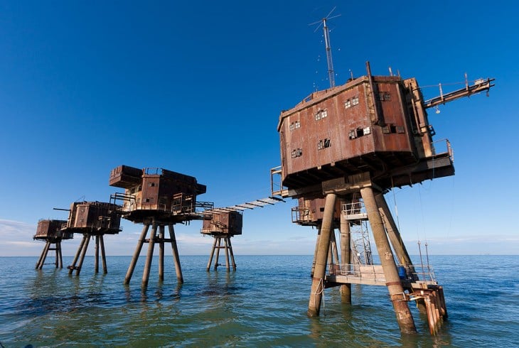 Fortalezas marinas en Maunsell, Inglaterra 