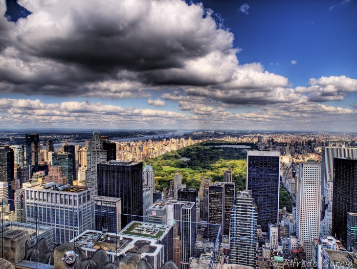 Central Park en Nueva York visto desde el edificio GE 