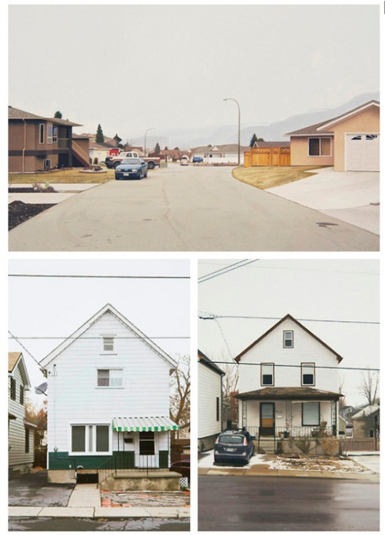 Imágenes que muestran los dibujos de una casa y una calle 