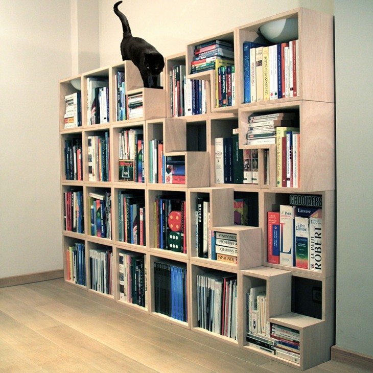 BIBLIOTECA CON ESCALONES PARA GATOS