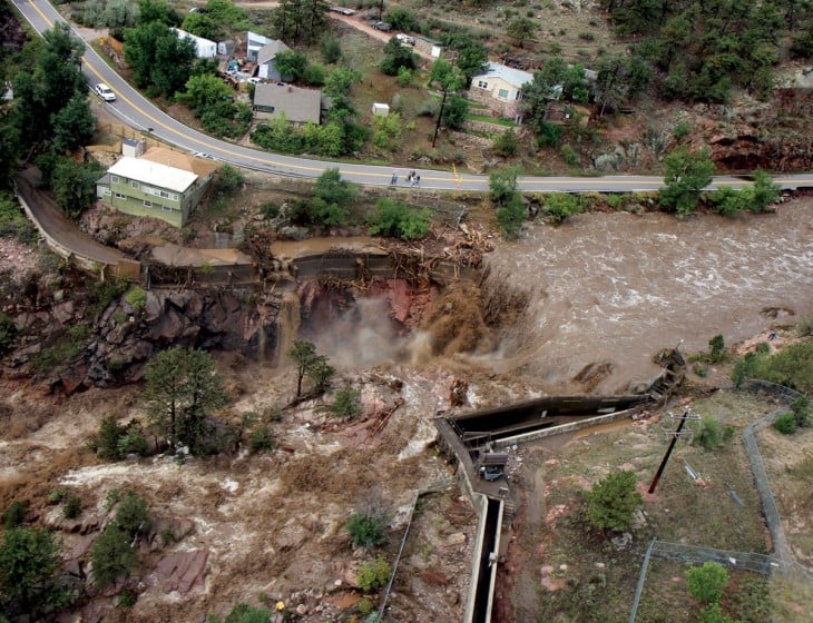 impresionante inundación en Colorado, USA 