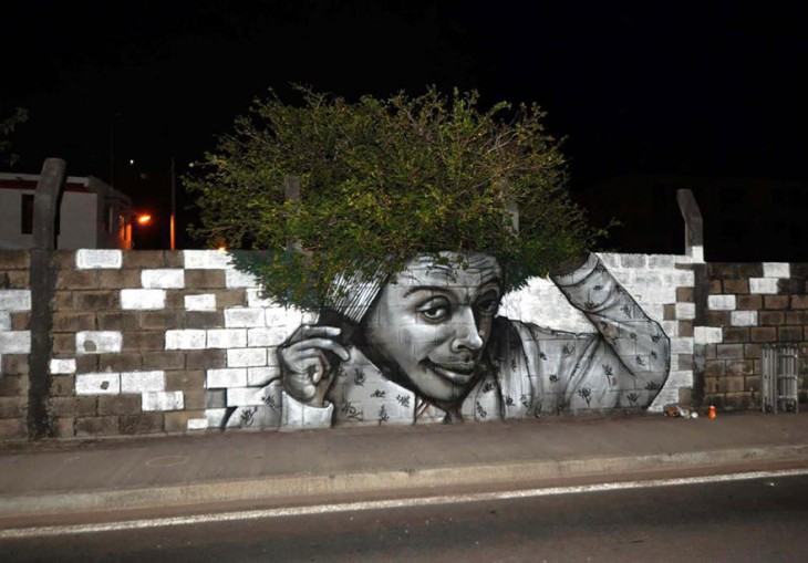 arte urbano muros pintados y plantas