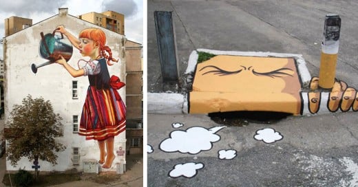 arte urbano que interactua con sus alrededores