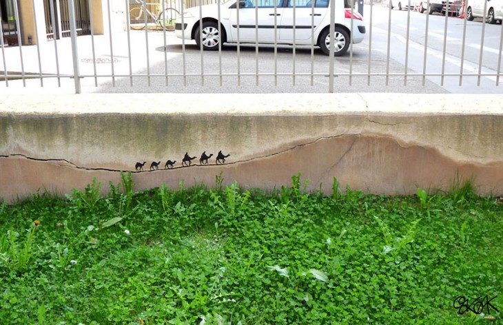 arte urbano interactuando en las calles