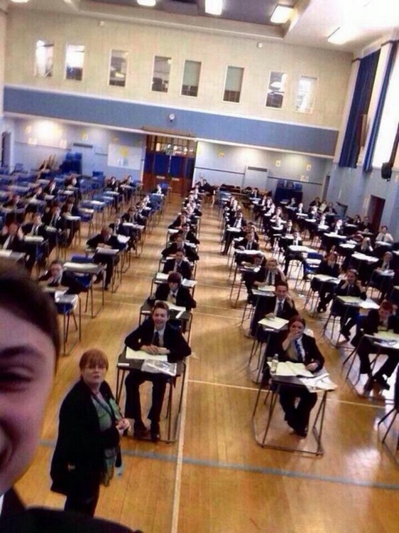 selfie En medio de un examen