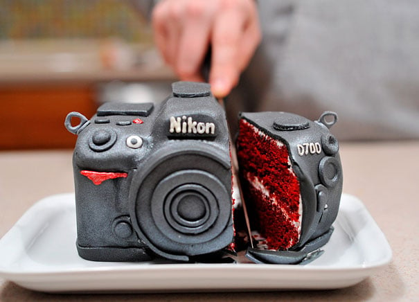 pastel de cámara fotográfica