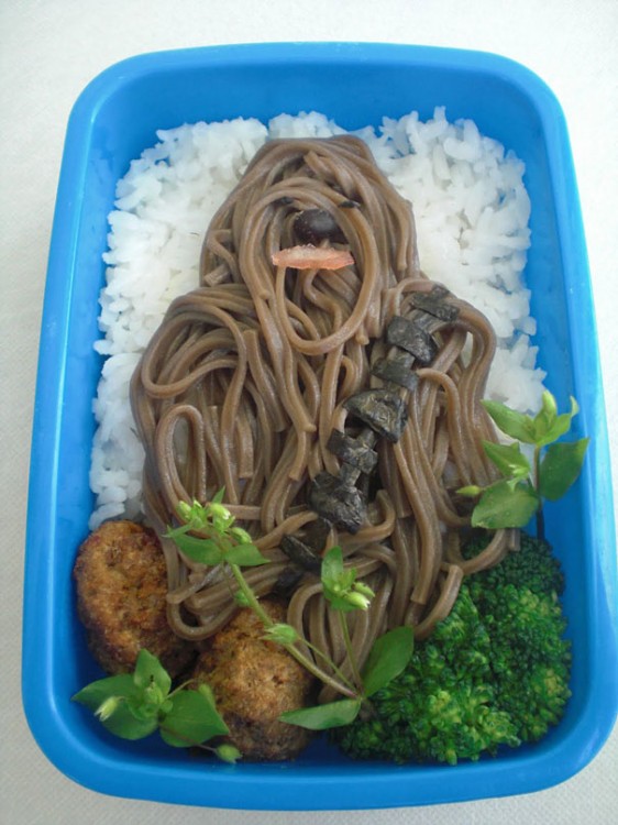 chewbaca hecho de spaguetti