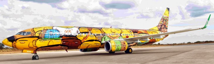 avion de la seleccion brasilera pintado por osgemeos