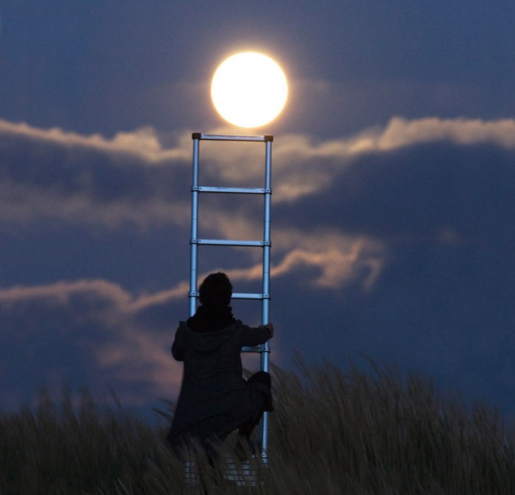 una escalera para bajar la luna