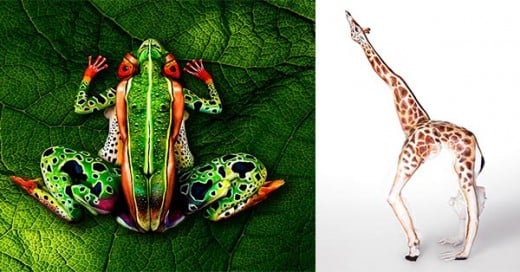 body paintin de animales artistas