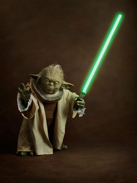 Yoda, personaje de Star Wars con vestimenta medieval del siglo XVl