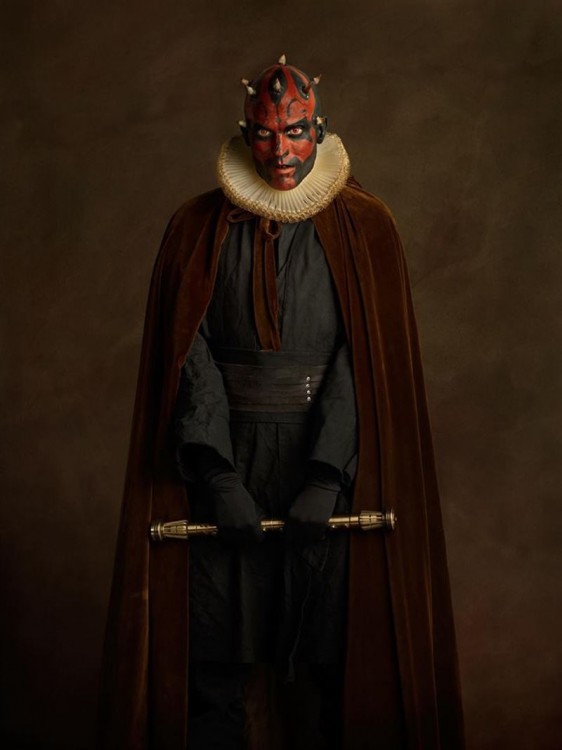 Darth Maul guerra de las galaxias rearmada en la edad media