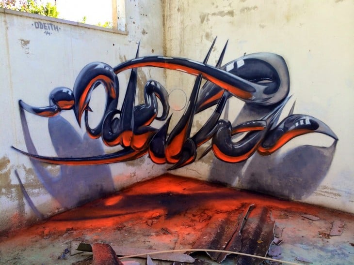 Grafitis en 3D por el artista portugués 