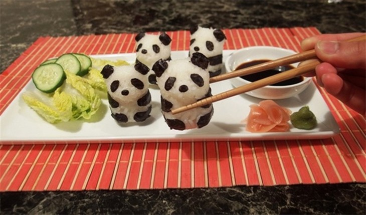 sushi en forma de panda