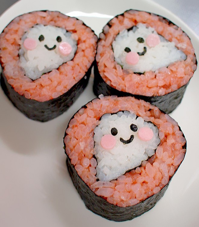 sushi en forma de fantasmas