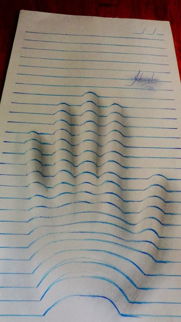 Dibujos 3d en un bloc de notas con efectos increibles