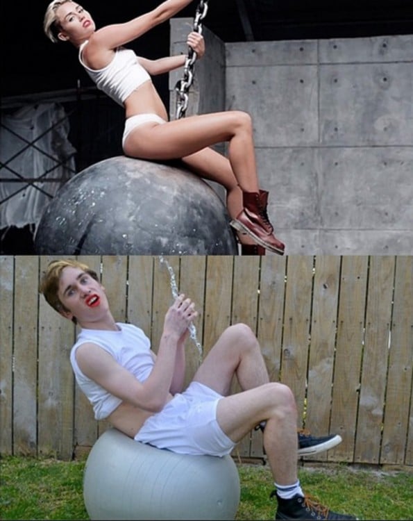 chico de 17 se disfraza como Miley Cyrus