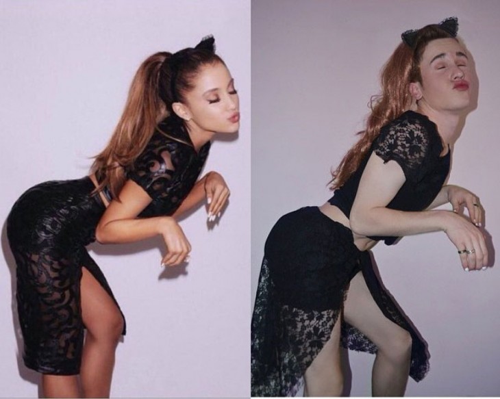 chico de 17 se disfraza como Ariana Grande