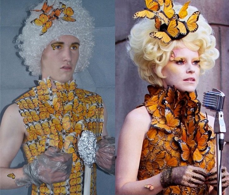 chico de 17 se disfraza como Effie "Los juegos del hambre"