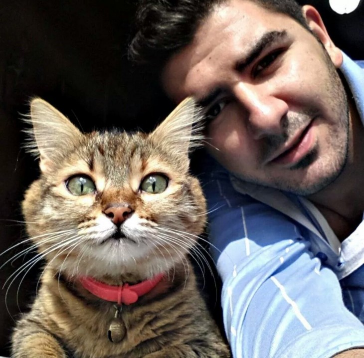 selfie con un gato