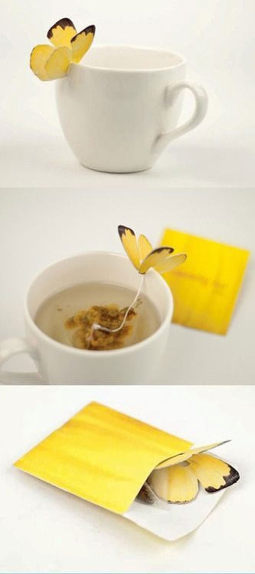 Bolsitas de té con mariposa