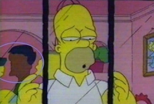 Errores en los simpsons hombre sin rostro detrás de Homero
