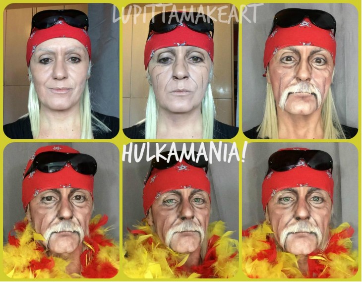 Transformación de Lucía Pitallis en Hulk Hogan