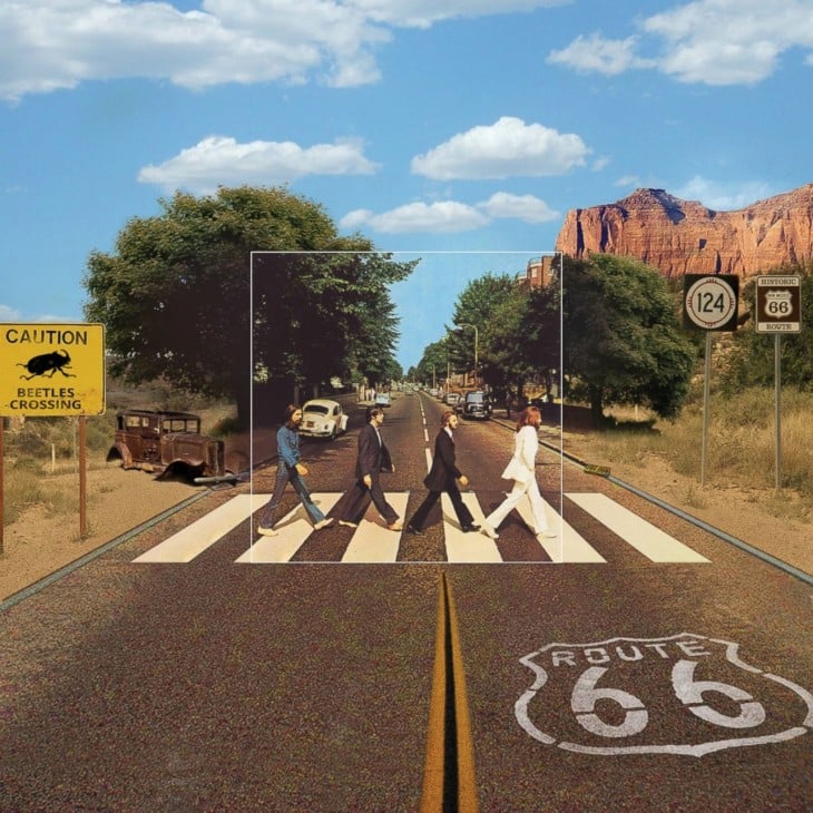 Portada extendida del disco de The beatles "Abbey Road"