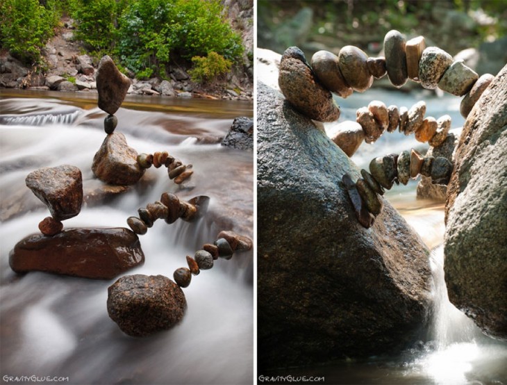 mini puentes hecho de piedras