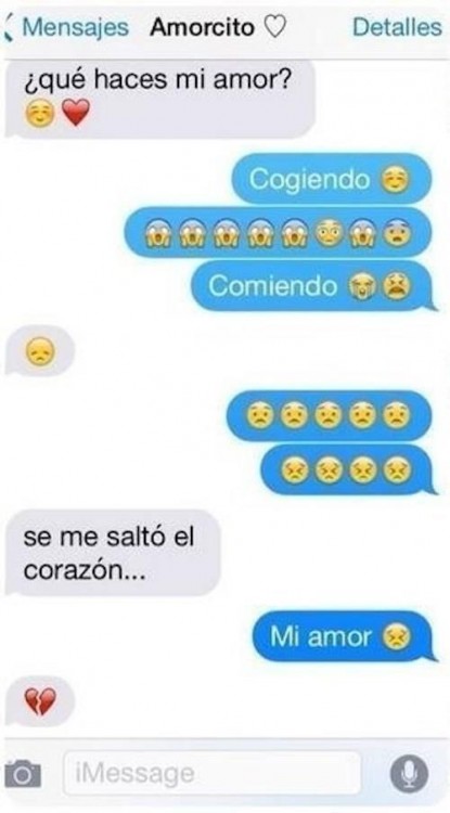 screenshot de una conversación de whatsapp de una pareja de novios 